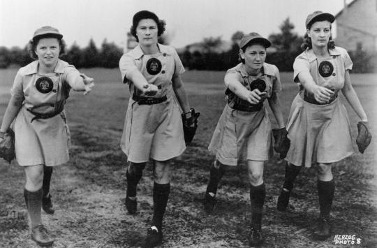 During World War II, women participated in the All-American Girls Professional Baseball League