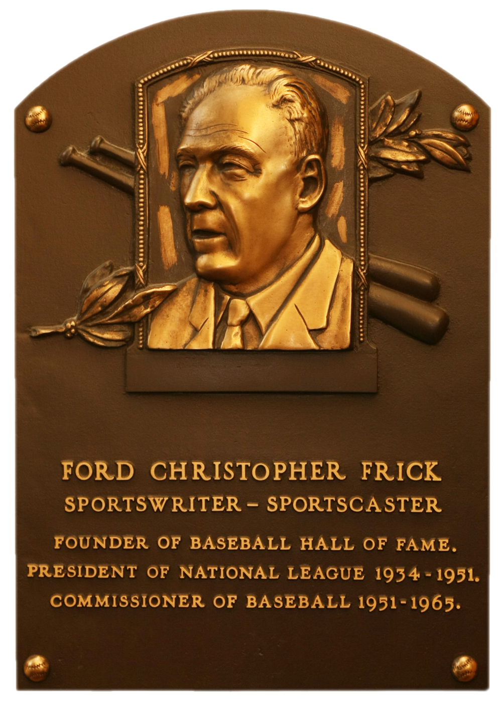 Ford Frick  Hall of Fame plaque