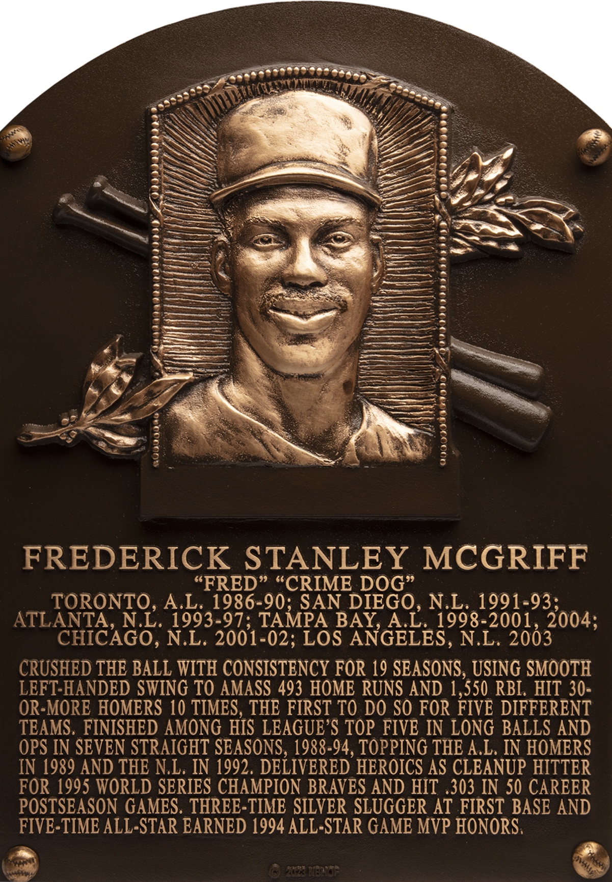 Fred McGriff Hall of Fame plaque