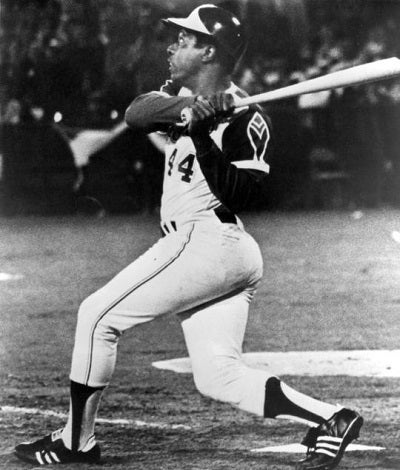 Hank Aaron hitting his 715th Home Run