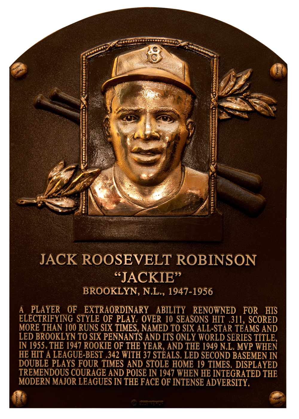 Jackie Robinson Hall of Fame plaque