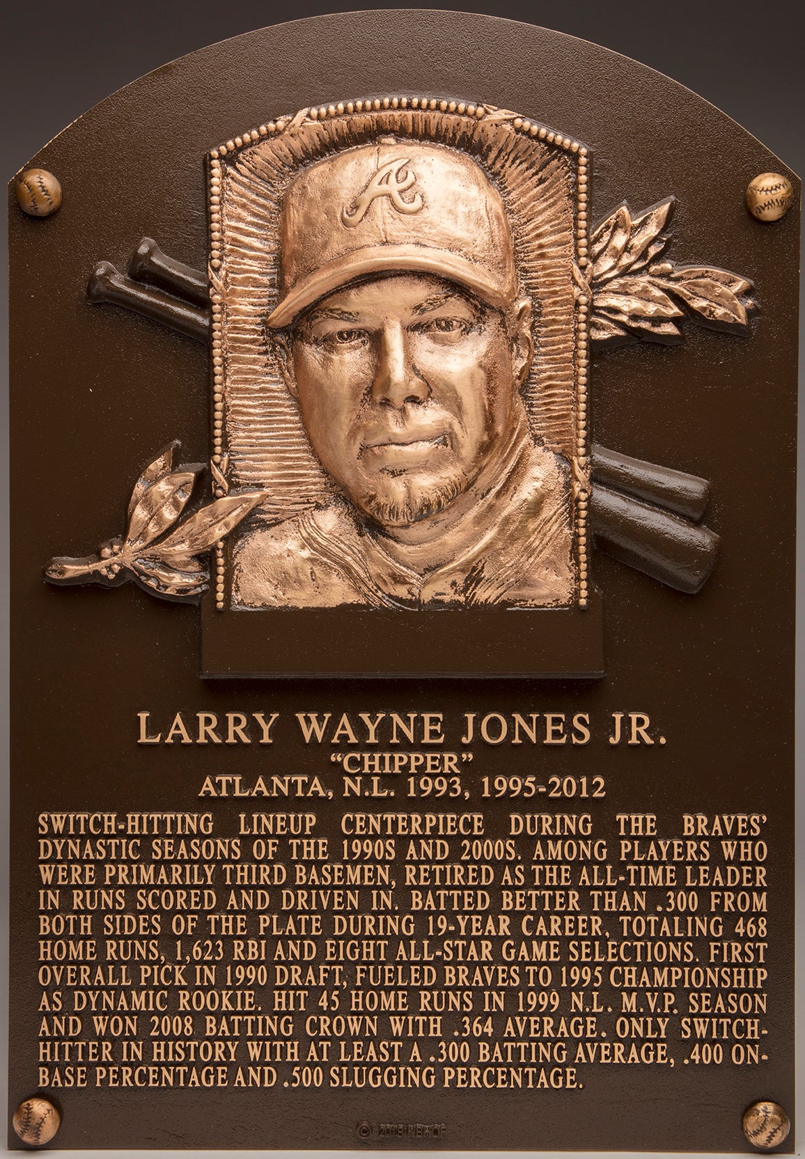 Chipper Jones Hall of Fame plaque