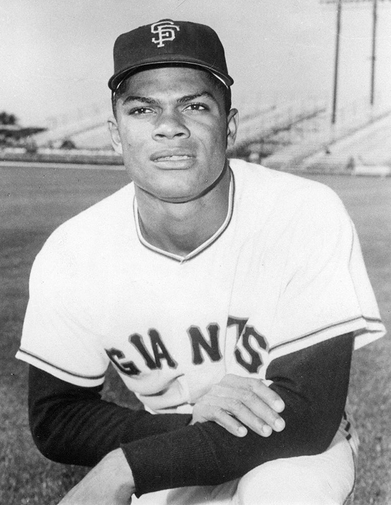 Head and shoulders portrait of Felipe Alou in Giants uniform
