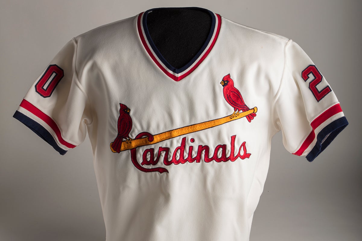 Front of Lou Brock Cardinals jersey