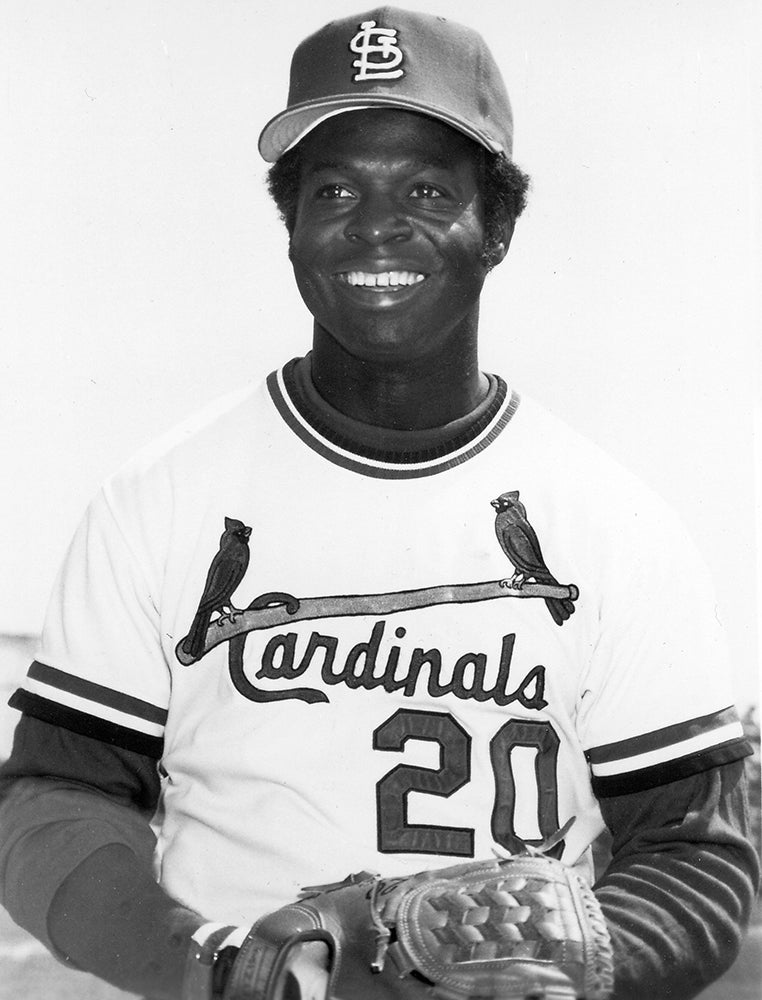 Lou Brock in Cardinals uniform