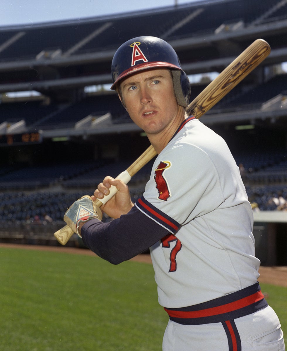 Dave Chalk in road Angels uniform