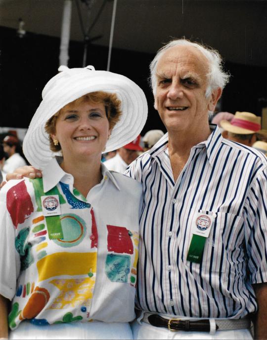 Frank and Peggy Steele pause for a photo at the 1995 Hall of Fame Induction Ceremony in Cooperstown. The Steeles founded the Museum’s Frank and Peggy Steele Internship Program for Leadership Development in 2001.